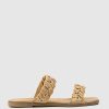 Edward Meller Henley Two Strap Slide With Metal Detail In Natural Online