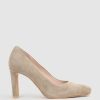 Edward Meller Brooklyn85 Square Toe Pump In Latte Suede Best