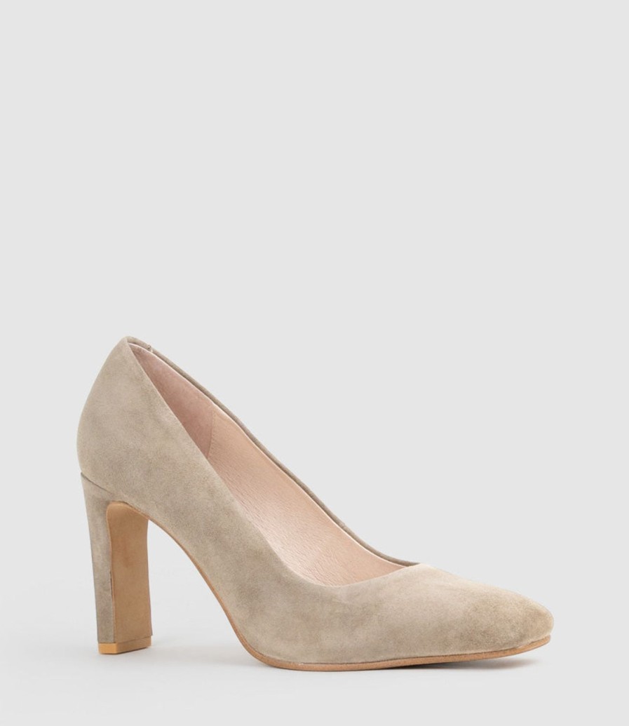 Edward Meller Brooklyn85 Square Toe Pump In Latte Suede Best