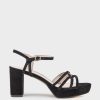 Edward Meller Riva80 Multistrap Platform Sandal In Black Suede Wholesale