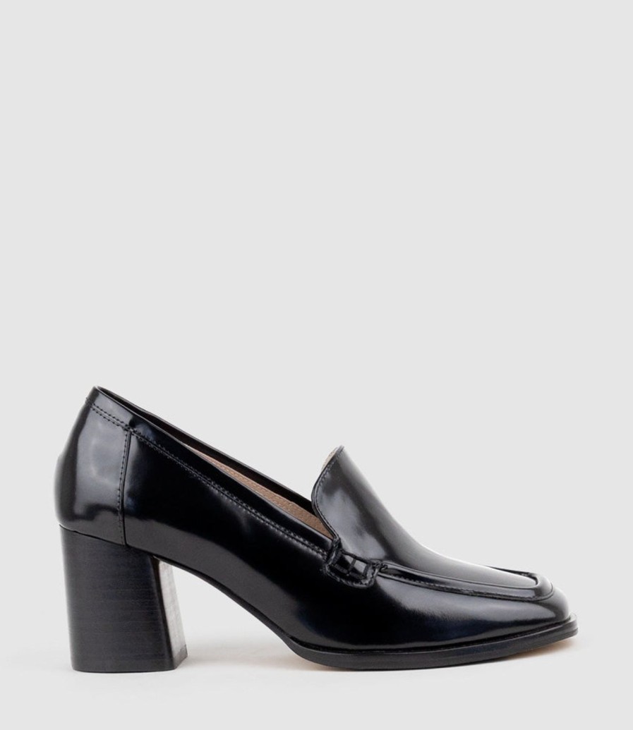 Edward Meller Hailey65 Albert Throat Pump In Black High Shine New