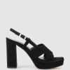 Edward Meller Rastine115 Open Toe Platform Sandal In Black Suede New