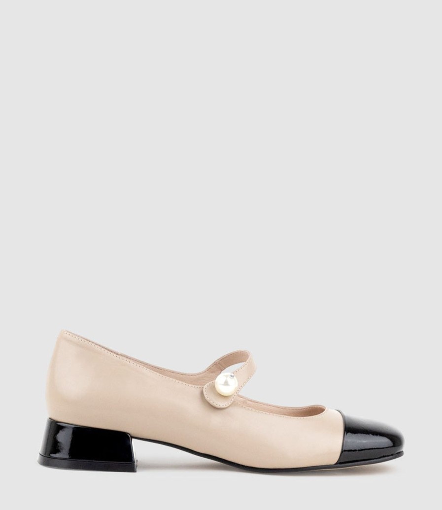 Edward Meller Capulet30 Cap Toe Mary Jane In Taupe Calf Best