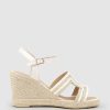 Edward Meller Motif Geometric Weave High Espadrille In White New