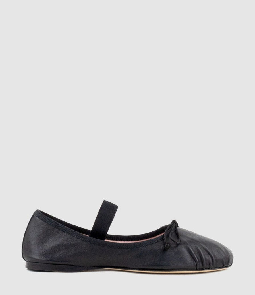 Edward Meller Eden Ballet With Elastic Strap In Black Clearance