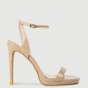 Edward Meller Whisper110 Single Strap Platform Sandal In Nude Patent Clearance