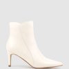 Edward Meller Zaid75 Pointed Ankle Boot In Offwhite Calf Wholesale