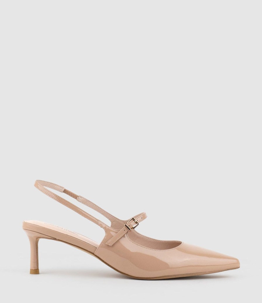 Edward Meller Dove55 Slingback With Strap In Nude Patent Online