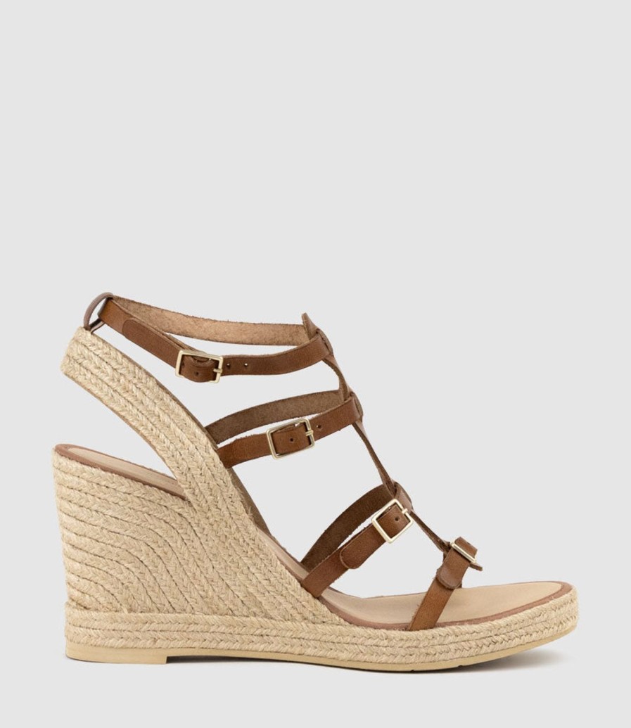 Edward Meller Marcelle Multi Buckle Espadrille In Tan Wholesale