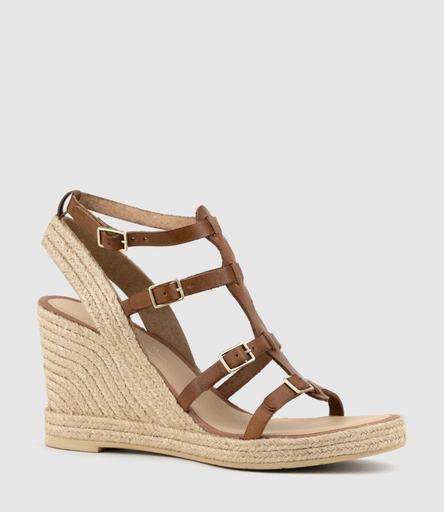 Edward Meller Marcelle Multi Buckle Espadrille In Tan Wholesale