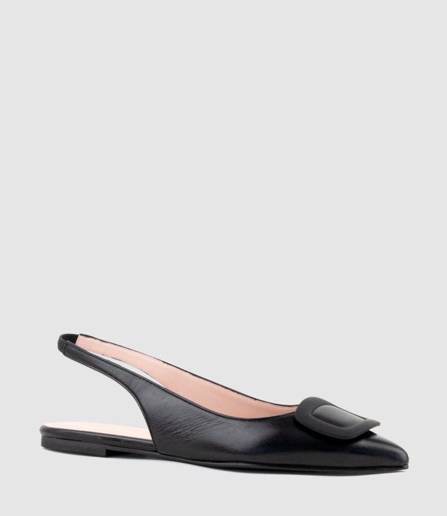 Edward Meller Eliza Slingback With Hardware In Black Clearance