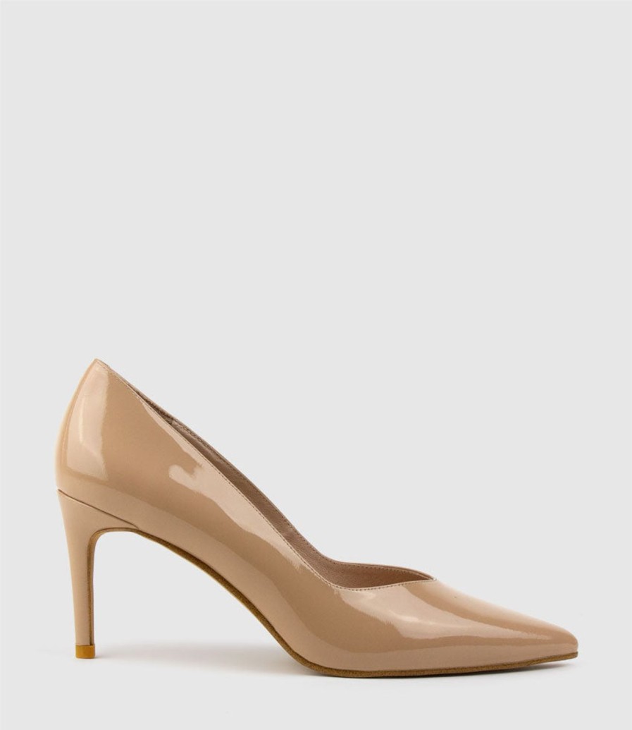 Edward Meller Alia85 Pump With V Throat In Nude Patent Wholesale