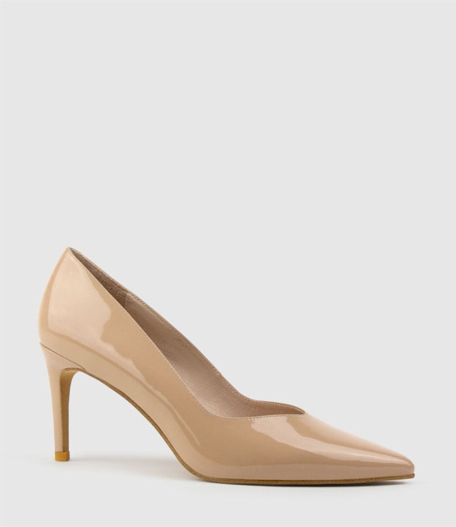 Edward Meller Alia85 Pump With V Throat In Nude Patent Wholesale