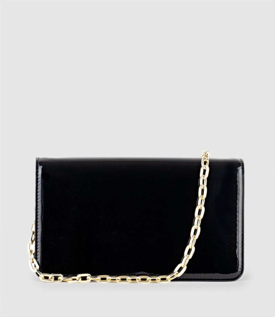 Edward Meller Nyx Evening Bag In Black Patent Hot