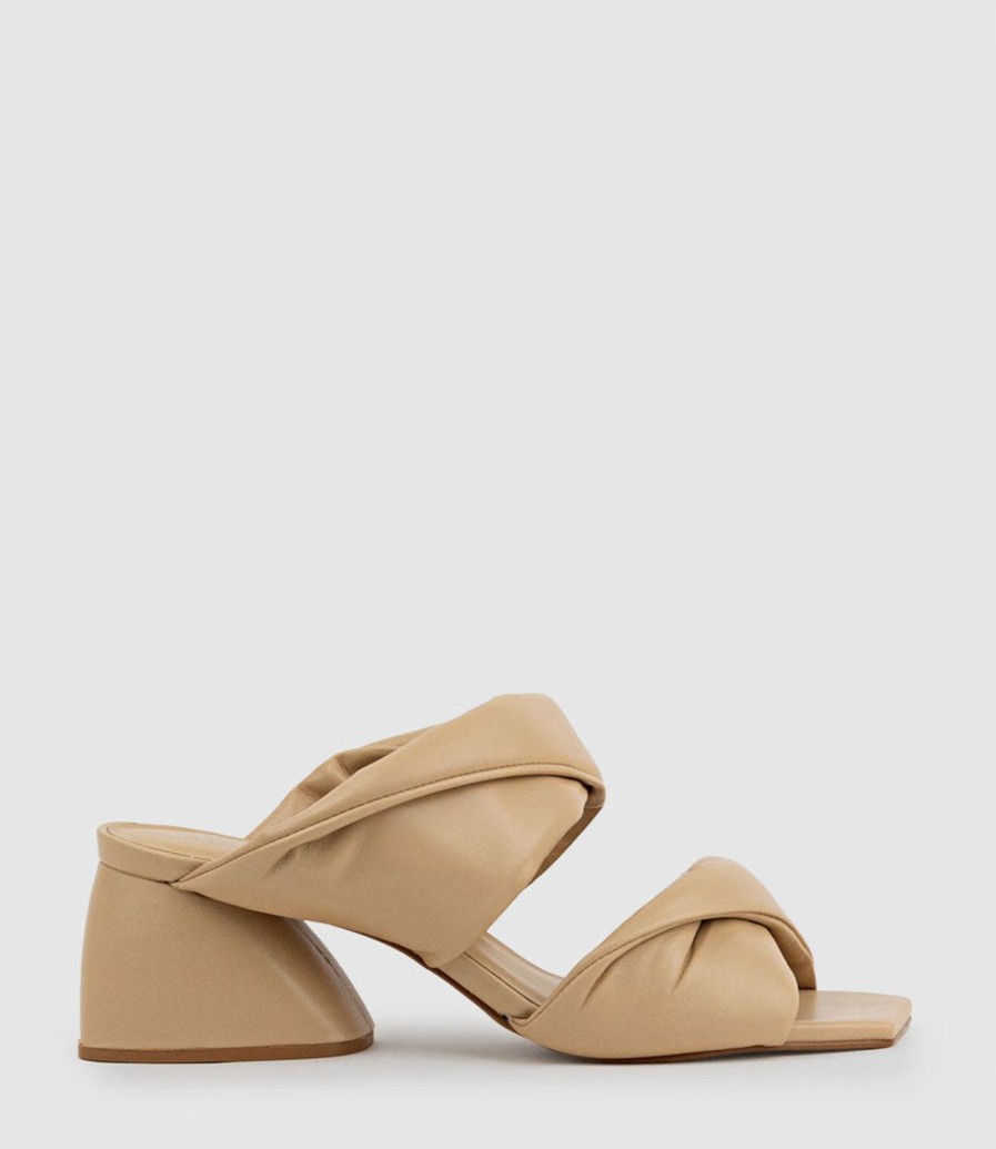 Edward Meller Imira55 Puffed Heel Slide In Cream Clearance