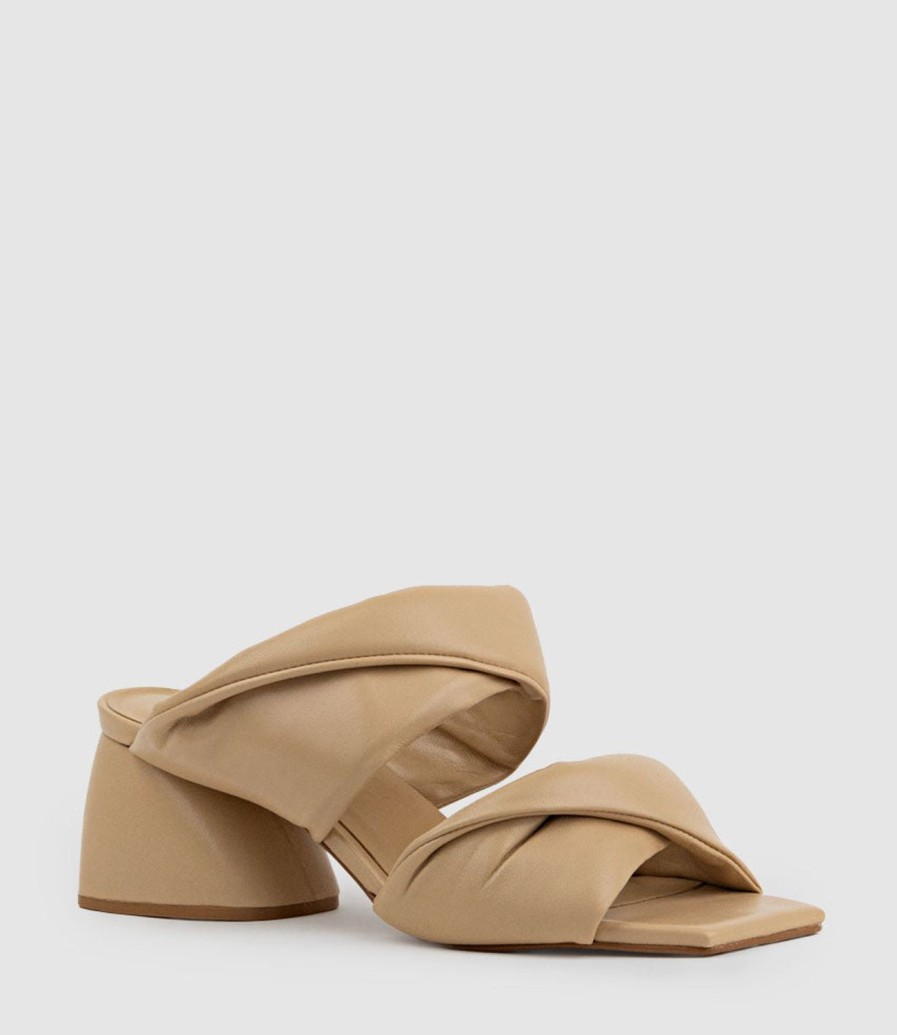 Edward Meller Imira55 Puffed Heel Slide In Cream Clearance