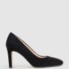 Edward Meller Brooklyn85 Square Toe Pump In Black Suede Hot