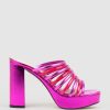 Edward Meller Testra115 Strappy Platform Slide In Fuchsia Wholesale