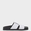 Edward Meller Herston Wide Strap Slide On Unit In White Wholesale