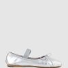 Edward Meller Eden Ballet With Elastic Strap In Silver Best