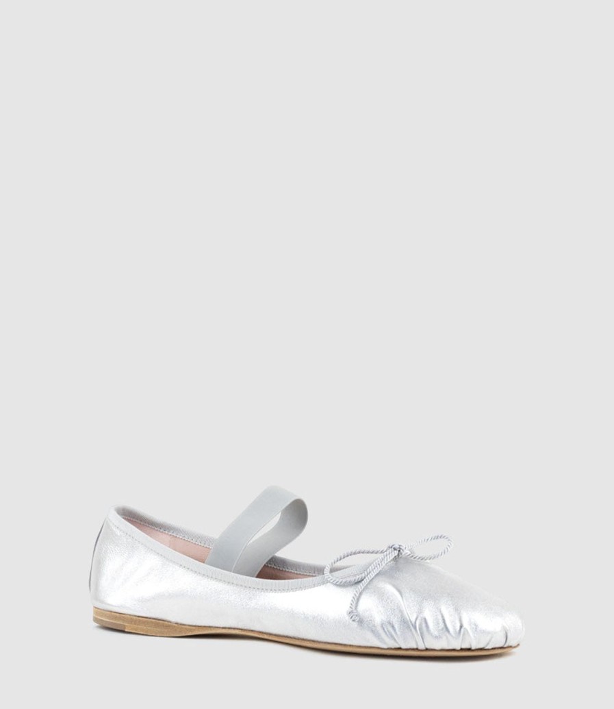 Edward Meller Eden Ballet With Elastic Strap In Silver Best