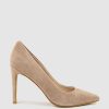 Edward Meller Gaga 100Mm Pointed Toe Pump In Nude Suede New