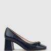 Edward Meller Blythe65 Square Toe Pump With Hardware In Navy Baby Calf Online