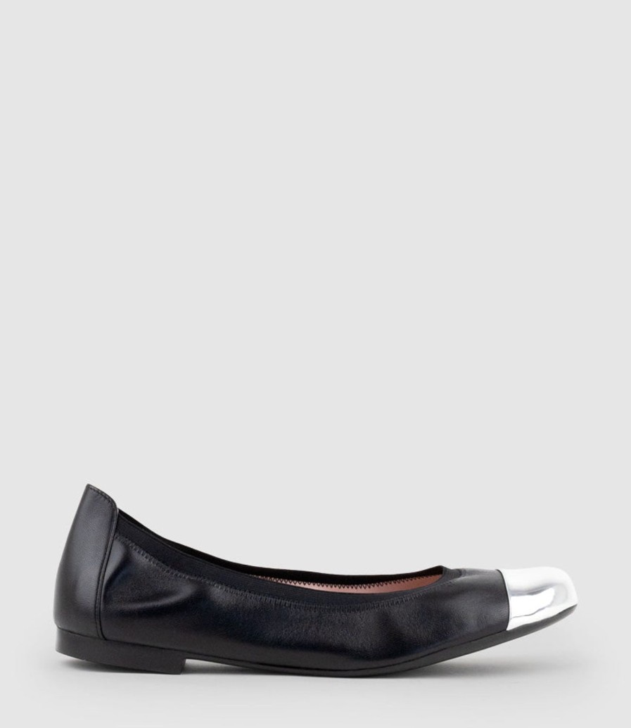 Edward Meller Elora Cap Toe Ballet In Black Wholesale