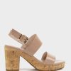 Edward Meller Rana80 Two Strap Sandal On Cork Unit In Nude Patent Wholesale