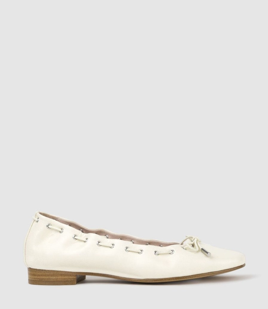 Edward Meller Echo Square Toe Ballet In Offwhite Best