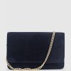 Edward Meller Nya Structured Crossbody Bag In Navy Suede Online