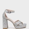 Edward Meller Richie95 Crossover Platform Sandal In Silver Sparkle Wholesale