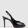 Edward Meller Dalina100 Slingback Platform Pump In Black Patent Best