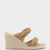 Edward Meller Malone Braided Two Strap Espadrille In Tan Suede New