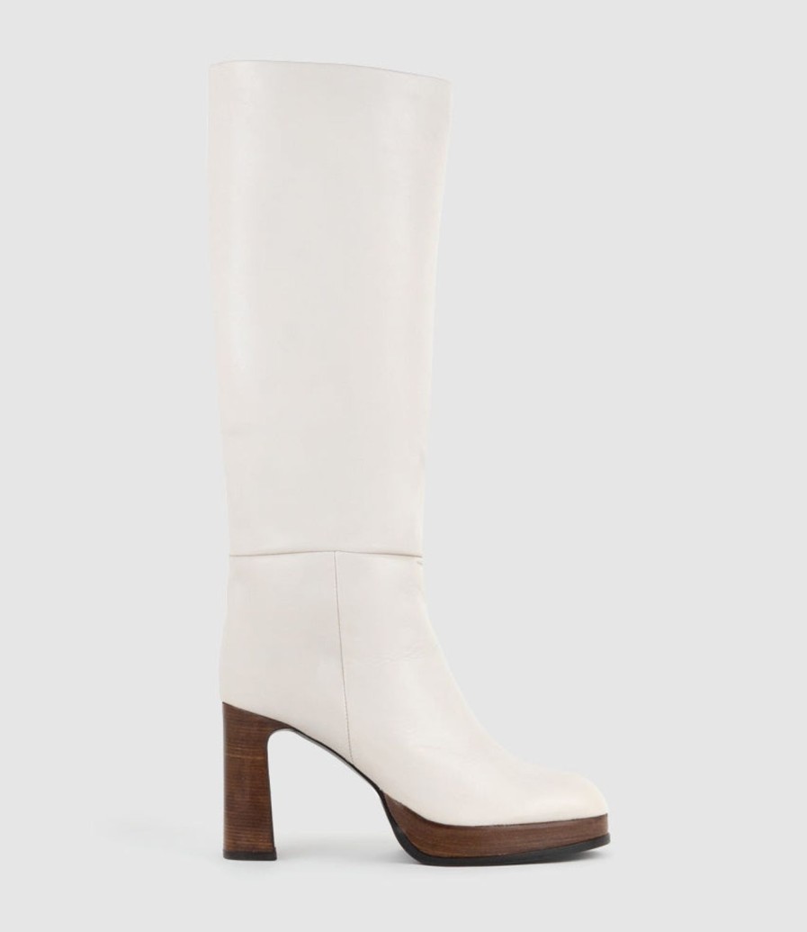 Edward Meller Verita95 Platform Knee High Boot In Offwhite Wholesale