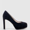 Edward Meller Ciara110 Platform Pump In Black Suede Hot