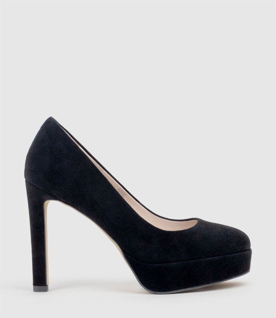 Edward Meller Ciara110 Platform Pump In Black Suede Hot