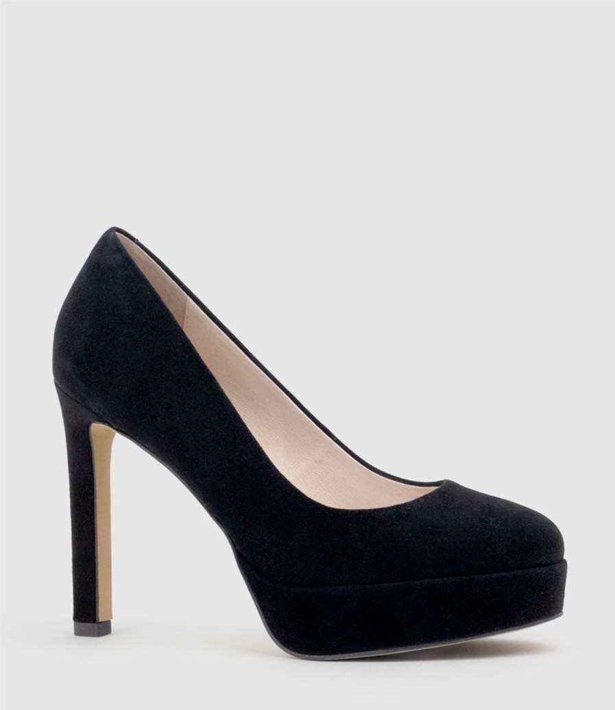 Edward Meller Ciara110 Platform Pump In Black Suede Hot