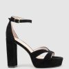 Edward Meller Sloane110 Platform Sandal In Black Suede Hot