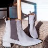 Edward Meller Zebe35 Pointed Ankle Boot With Gusset In Taupe Suede New