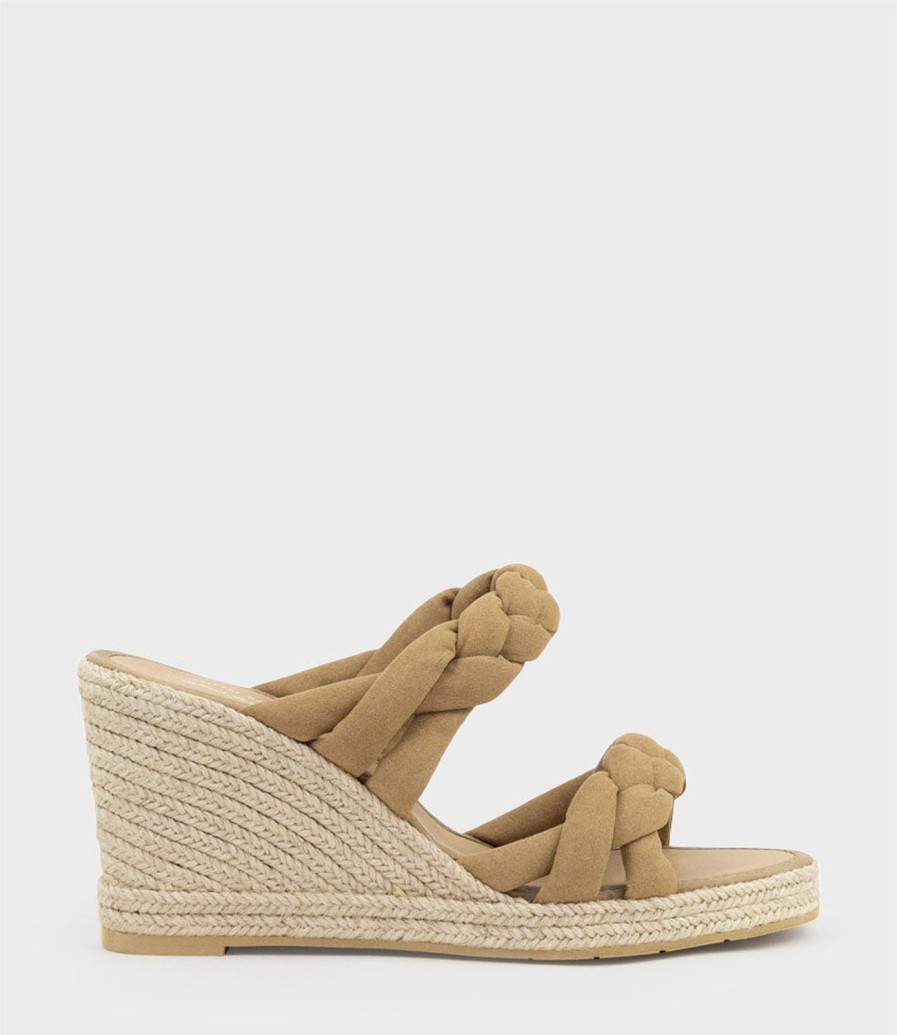 Edward Meller Malone Braided Two Strap Espadrille In Tan Suede Best