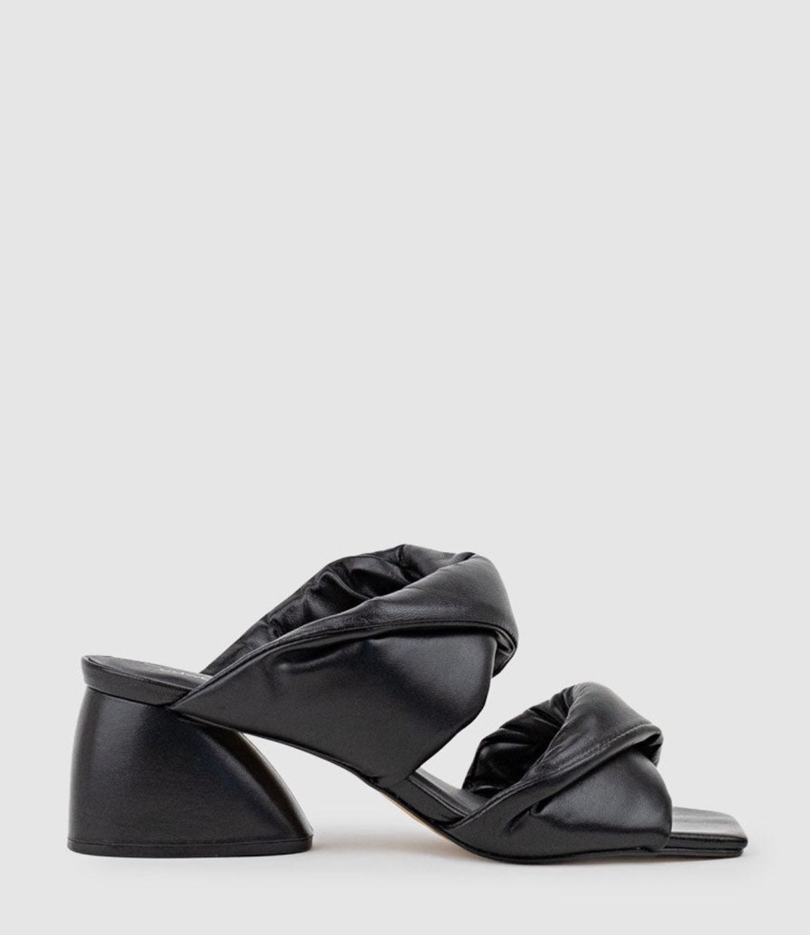 Edward Meller Imira55 Puffed Heel Slide In Black Wholesale