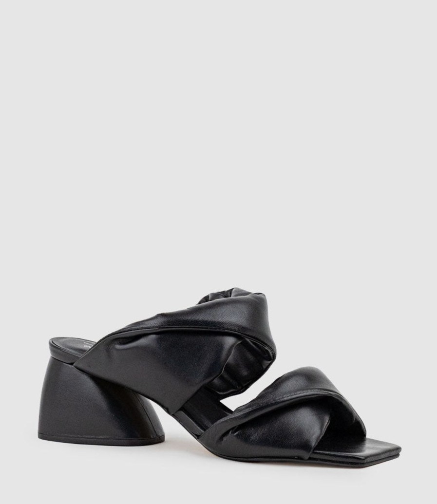 Edward Meller Imira55 Puffed Heel Slide In Black Wholesale