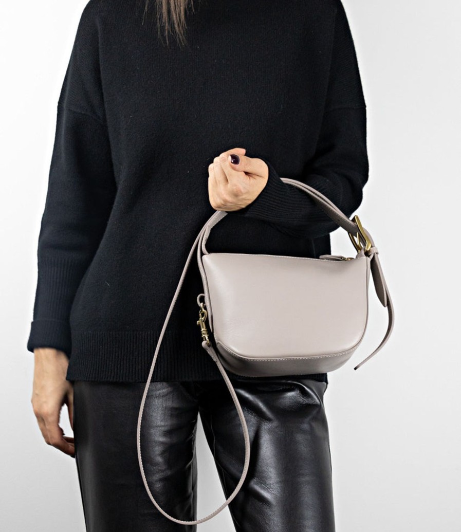 Edward Meller Nediva Buckle Bag In Taupe Hot