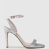 Edward Meller Wisp100 Single Strap Sandal In Silver Sparkle Wholesale