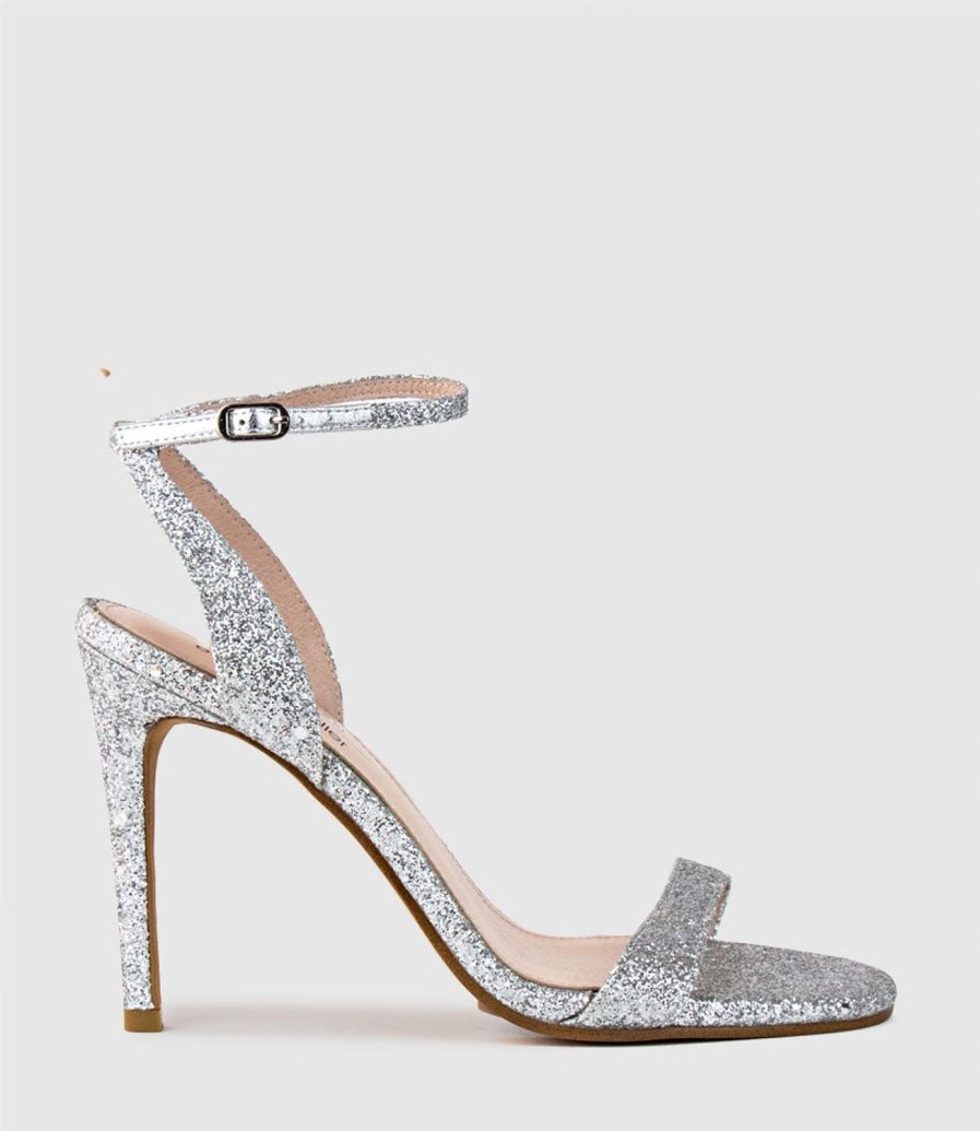 Edward Meller Wisp100 Single Strap Sandal In Silver Sparkle Wholesale