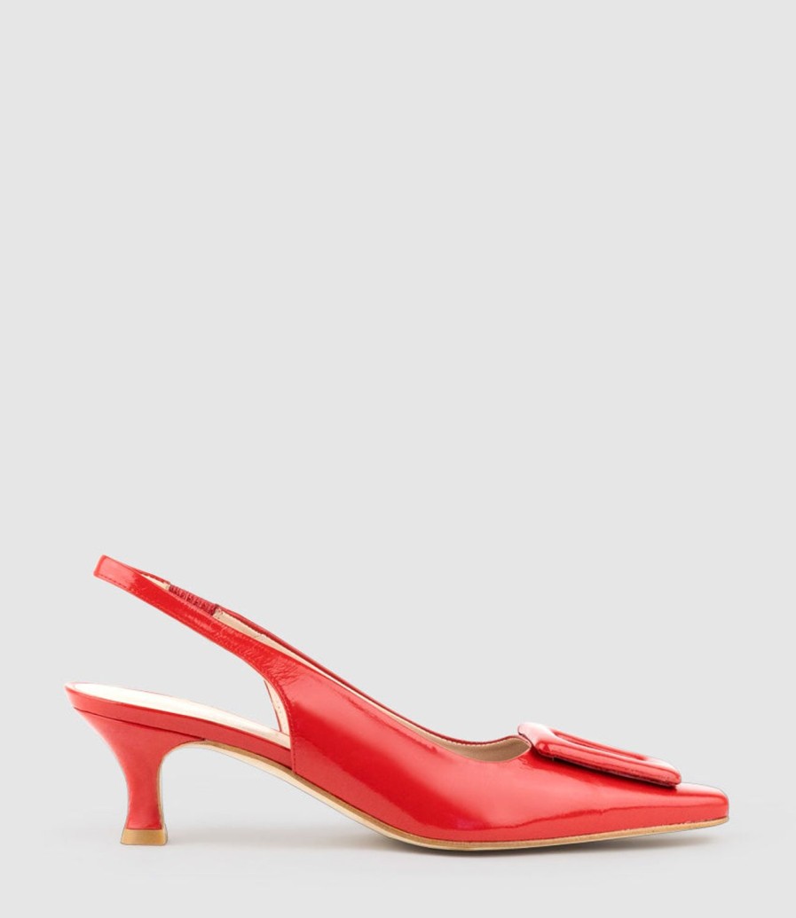 Edward Meller Damini60 Slingback Pump In Red Patent Hot