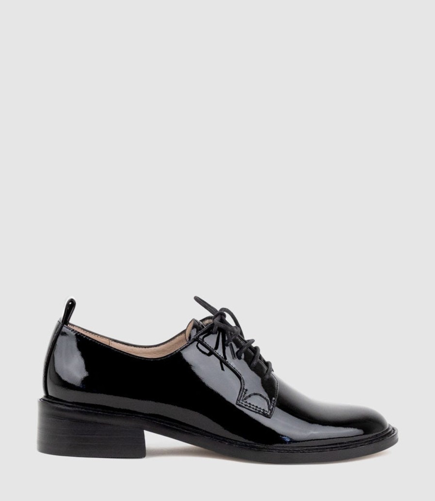 Edward Meller Percy30 Lace Up In Black Patent New