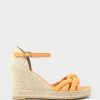 Edward Meller Meena Braided Front Strap Espadrille In Orange Suede Online