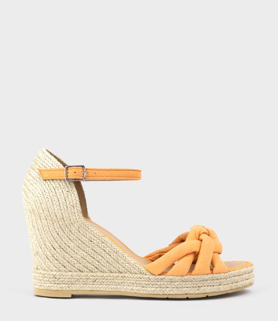 Edward Meller Meena Braided Front Strap Espadrille In Orange Suede Online